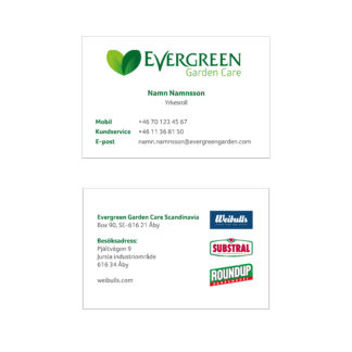 Visitkort Evergreen Sverige 200st/fp