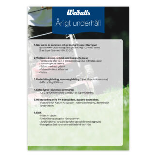 Tipsskylt Gräs A4 årligt underhåll